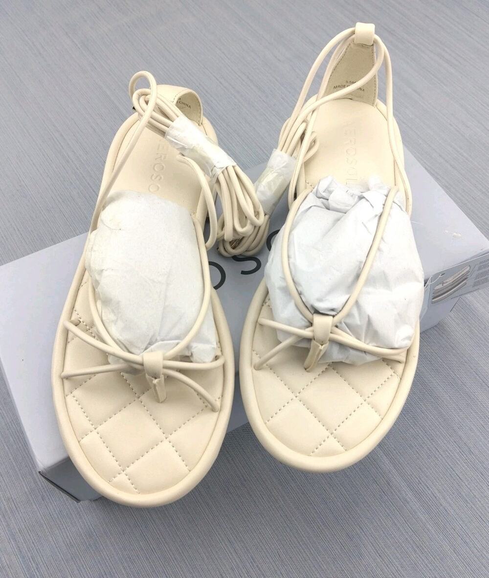 White Strappy Sandals Size 5.5